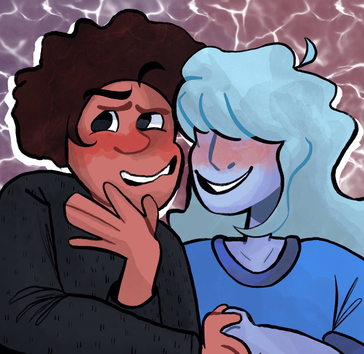 thiccfrogss's tweet photo. Some SU art I did for stickers, I need to set up a store still lol #rupphire #su #stevenuniverse #art #conniemaheaswaran #conniverse https://t.co/f81zKzxaza