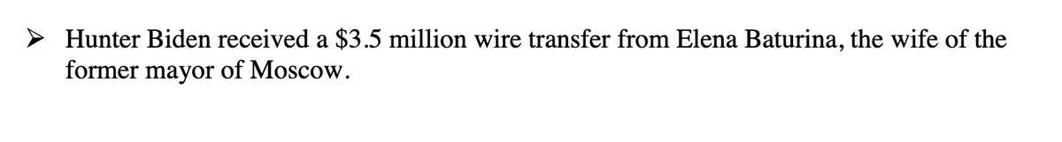 19) Hunter Biden took cash from many foreign nationals of questionably-gained wealth to gain influence with  @JoeBiden. One was the wife of the former mayor of Moscow. (USA Today's  @dstanglin and others leapt on this to discredit it as "unproven," but we'll see soon.)
