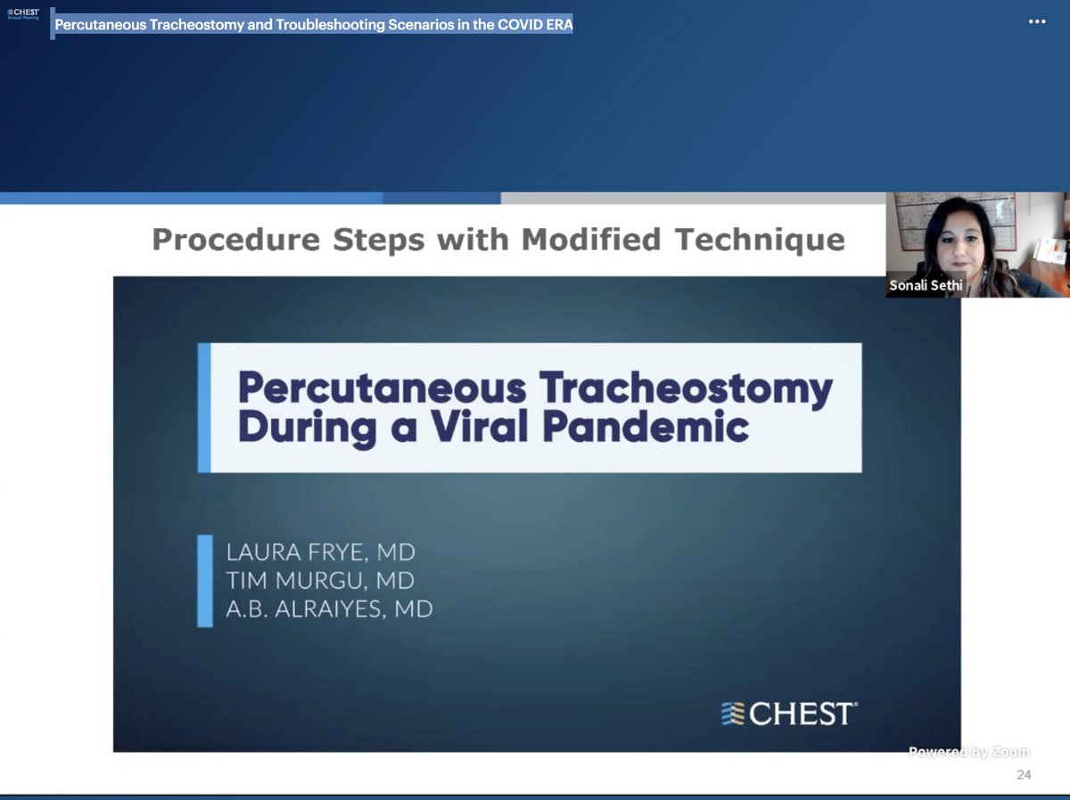 ahalraiyes's tweet photo. #CHEST2020 Percutaneous #Tracheostomy and Troubleshooting Scenarios in the #COVID19 ERA @accpchest #CHESTIPteam @uniquesona @LauraFryeDrL https://t.co/Nu8Vttj2vJ