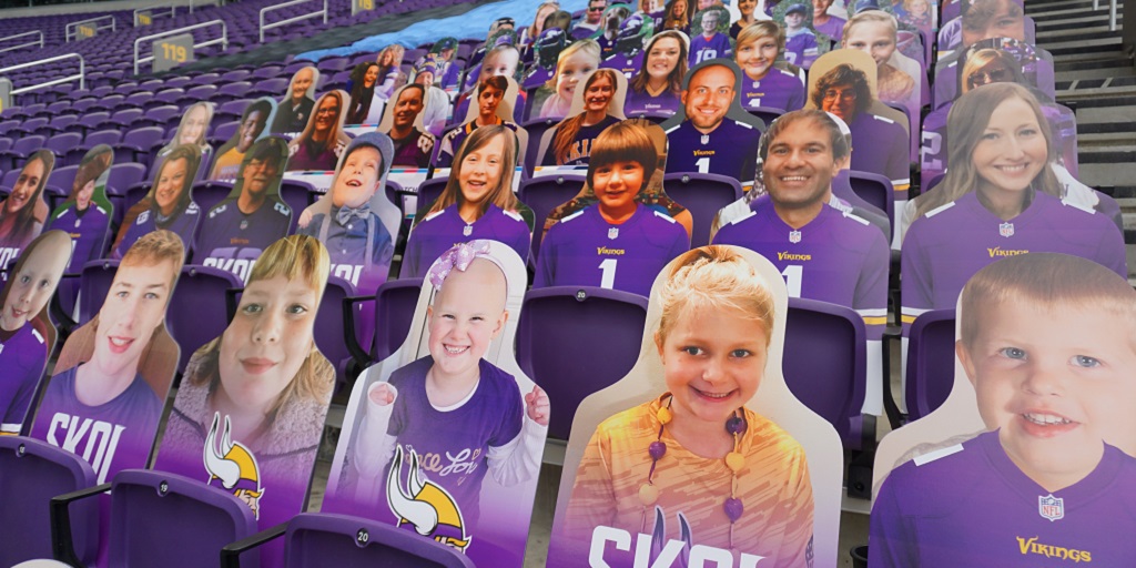 mhfvpediatrics's tweet photo. Look at all our lucky patients, families, and staff at the @Vikings #CrucialCatch game today! 💜😄 Our friends at @CaribouCoffee covered the cost and donated $15,000 to our research to find new cures and treatments for #childhoodcancer.

#cancerresearch #kidswithcancer #Skol https://t.co/DyUxNJbb2W