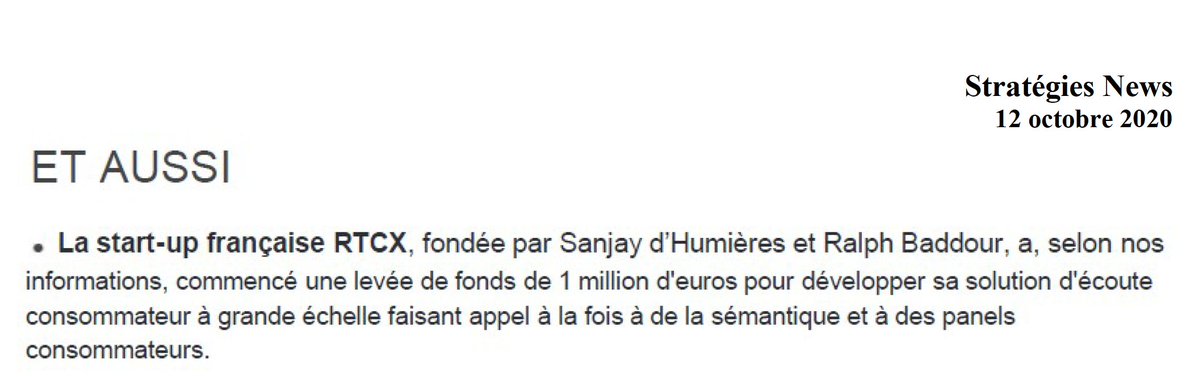 Pour ceux et celles qui n'étaient pas au courant... #RTCX_io lance sa levée de fonds pour poursuivre sa croissance et son développement ! Un seul objectif: une #IntelligenceArtificielle améliorée pour rendre notre #ConsumerData encore plus fiable et pertinente pour nos clients!