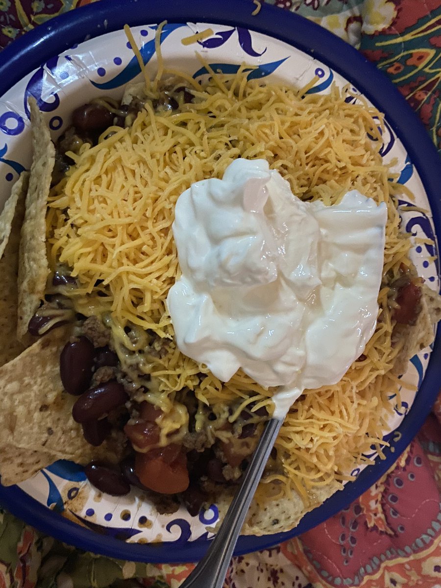 Last nights chili is tonight’s taco salad.