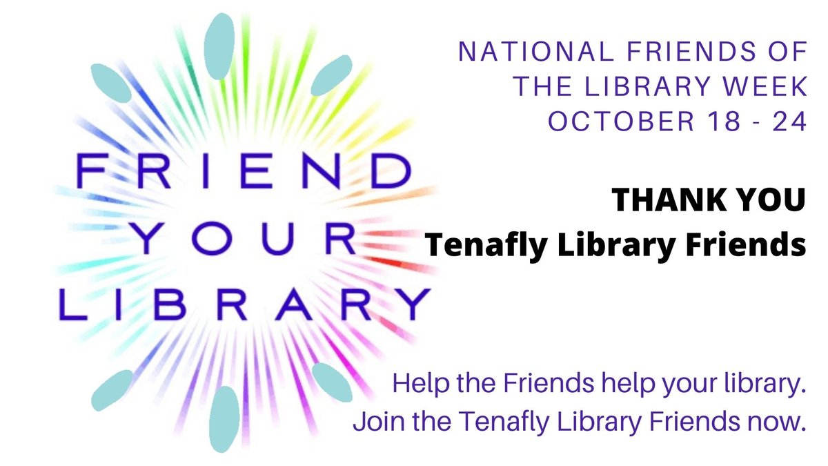 TenaflyLibrary's tweet image. THANK YOU, Tenafly Library Friends. Through your efforts, the library provides service to Tenafly Community. Help the Friends help your library. Join the Friends bit.ly/jointenaflylib… #tenaflylibraryfriends #friendyourlibrary #friendsofthelibrary