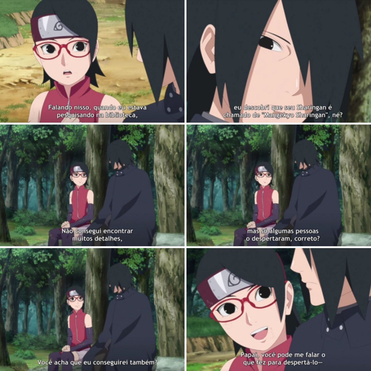 Portal Boruto Brasil on X: Ao ser questionado pela Sarada sobre o Mangekyou Sharingan, Sasuke se esquivou do assunto, usando a mesma desculpa que ele ouvia do Itachi, mas mostrou-se um grande