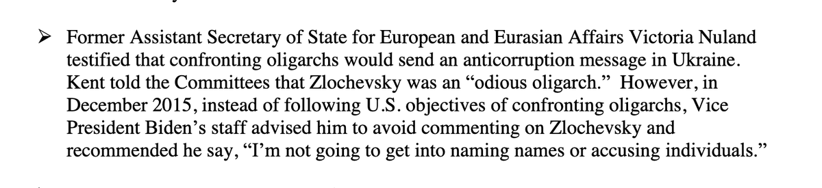 15) Top State Department expert on Ukraine called Burisma owner an "odious oligarch," and in December 2015,  @JoeBiden's staff told him to quit talking about him.