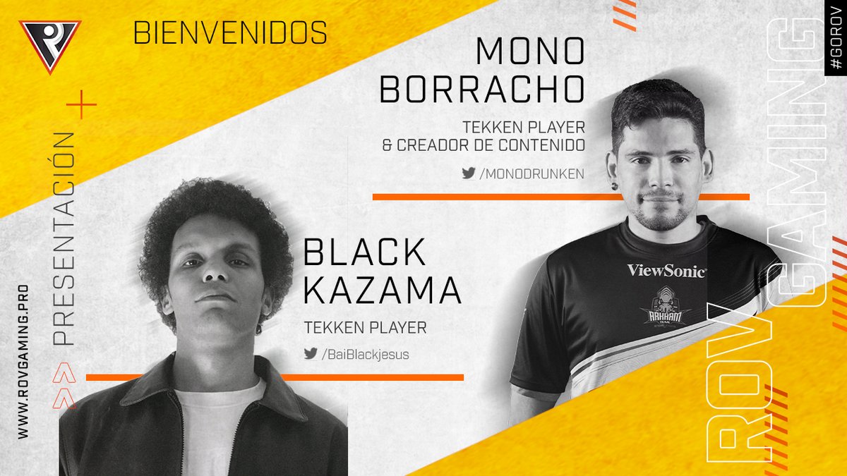 #Presentacion | #Tekken7 

Sabíamos lo que queríamos, y hemos ido a por los mejores. 

Han llegado para revolucionar nuestro equipo; con la clara ambición de ganar en todo lo que participen.

Aquí llegan dos nuevos guerreros:

👉 @BaiBlackjesus 
👉 <a href="/MONODRUNKEN/">Monoborracho</a> 

#GoROV🧡