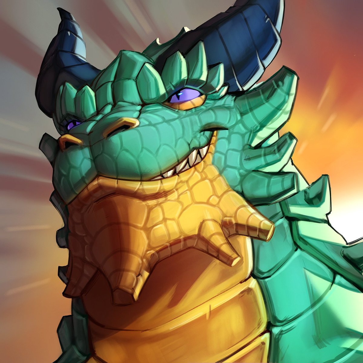 Here's another scaly boy, I absolutely love the colors and design of this strong bold fighter, had a great time creating this Icon commissioned by @MDKII. This was my first time using a quick 3D model as a base for the sketch, it helped a lot.