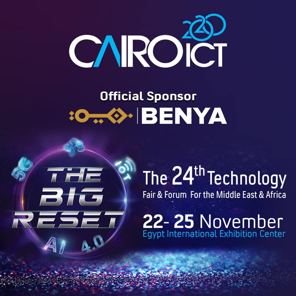 Cairo ICT welcomes on board Benya as the Official Sponsor for the 24th round 
cairoict.com/visitor-regist…
Cairo ICT 2020 from 22 - 25 November 2020 at Egypt International Exhibition Center Egypt International Exhibitions Center #CairoICT #CairoICT2020