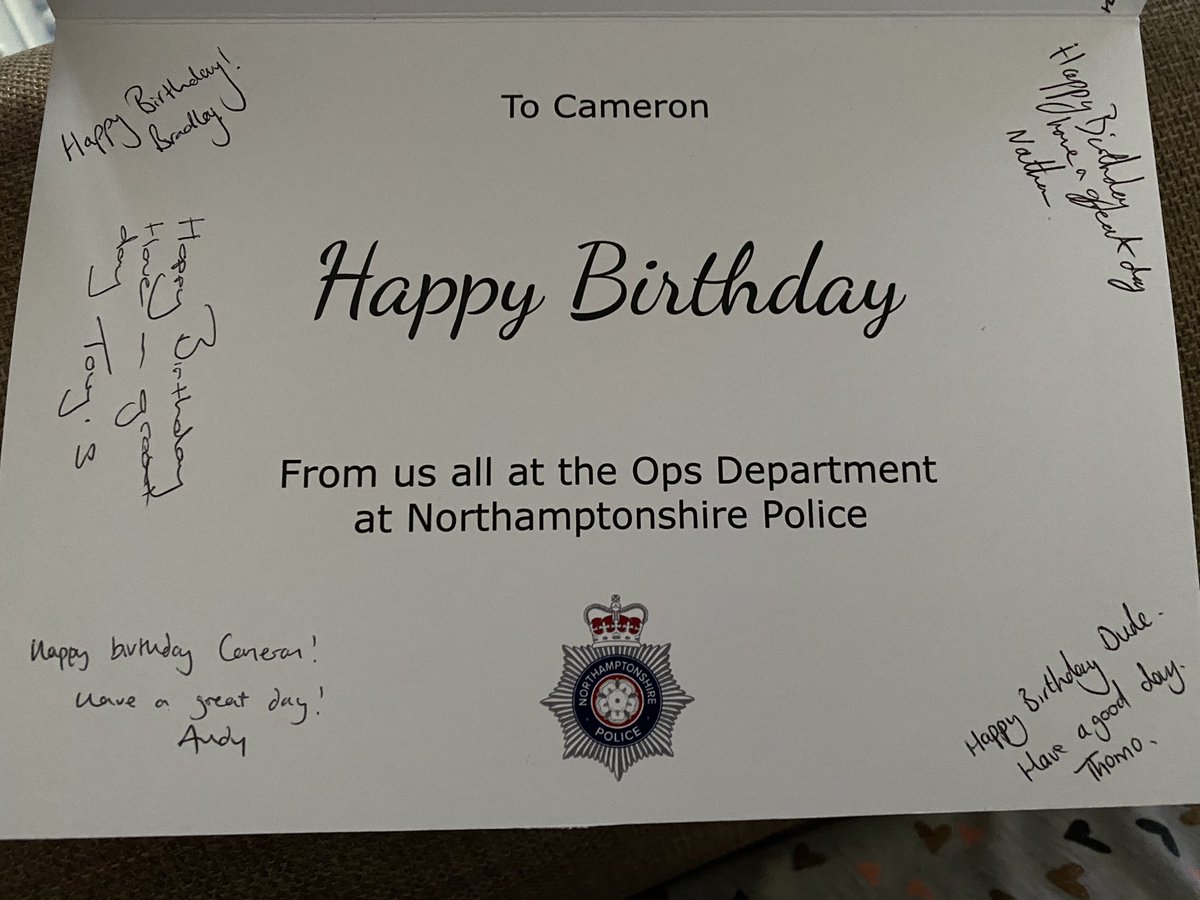 CameronD2007's tweet image. Thank you so much @ChInspNorpol and team. It means a lot. Even police dog Koda wished me happy birthday 😍