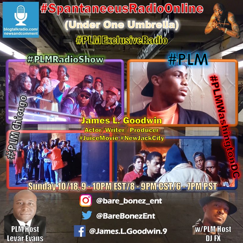 NewsCommentPod's tweet photo. It’s another #SpantaneeusRadioOnline Exclusive tonight at 9p ET/8p CT on Blogtalkradio as @spinnercircle & I chat with Actor/Writer/Producer James L. Goodwin @barebonezent for another #PLMRadioExclusive Join us! #PLM #Podcast. Hear it here> https://t.co/L1LalZRCQU https://t.co/wjzgFLapzp