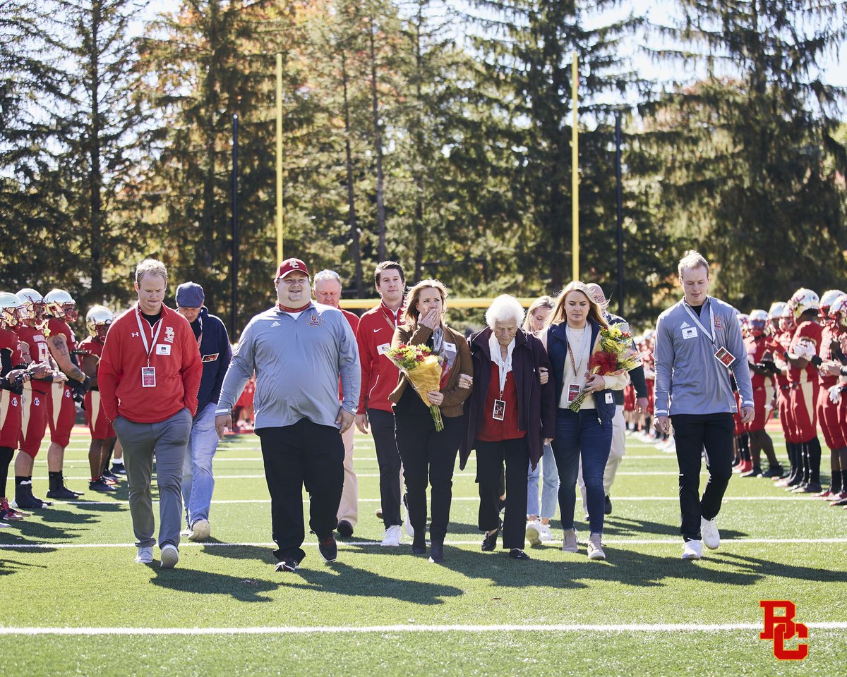 BergenCathFBall's tweet photo. It was a sea of red and gold yesterday as the Crusaders donned their new @adidasfballus home threads to celebrate the dedication of Jack McGovern Field. It was a moving ceremony capped off by a 37-0 victory marking the first win for the Crusaders on “The Jack”. 
#TheJack https://t.co/m59o2l1yyp
