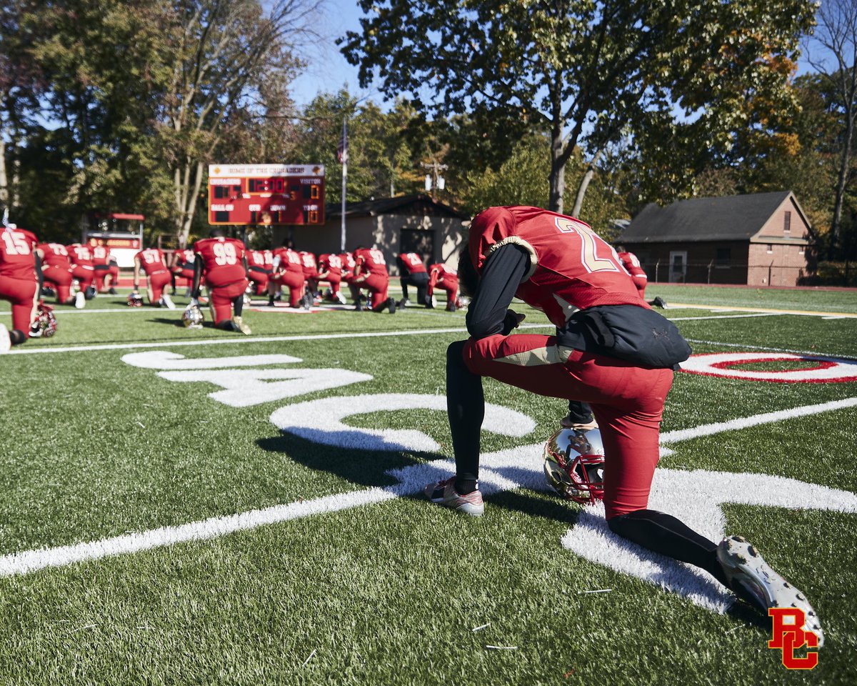 BergenCathFBall's tweet photo. It was a sea of red and gold yesterday as the Crusaders donned their new @adidasfballus home threads to celebrate the dedication of Jack McGovern Field. It was a moving ceremony capped off by a 37-0 victory marking the first win for the Crusaders on “The Jack”. 
#TheJack https://t.co/m59o2l1yyp