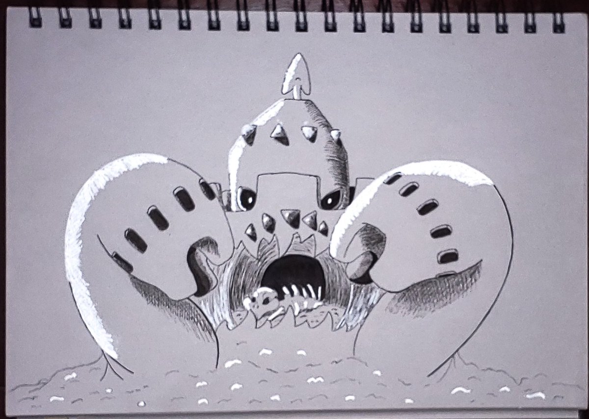 knotted_art's tweet image. A bit late to this year's #Inktober but here's my first creepy #Pokémon description of #Palossand.

From Pokémon Moon: Buried beneath the castle are masses of dried-up bones from those whose vitality it has drained.

P.S. #Sandcastles are hard to make scary, lol.
