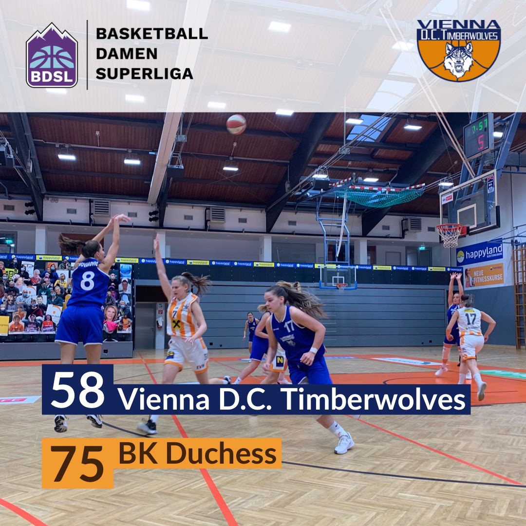 Eine Halbzeit lang können die Wölfinnen das starke Team aus Klosterneuburg fordern! 

Endstand: @viennadctimberwolves 58:75 <a href="/bk/">Burger King</a>.duchess 

#BDSL #Basketball #Timberwolves