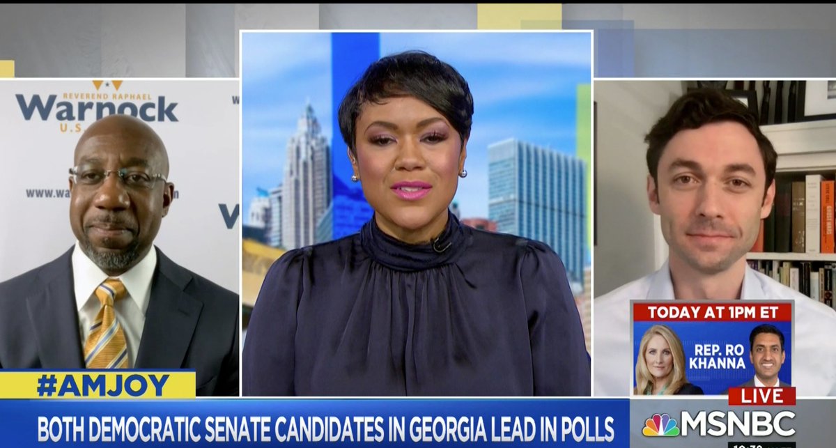 Jon Ossoff (@ossoff) on Twitter photo 2020-10-18 16:55:05 The people are not deterred. We will stand in line AS LONG AS IT TAKES to cast our votes. @ReverendWarnock and I are fighting side by side. Change is coming to Georgia! VOTE! The people are not deterred. We will stand in line AS LONG AS IT TAKES to cast our votes. @ReverendWarnock and I are fighting side by side. Change is coming to Georgia! VOTE!