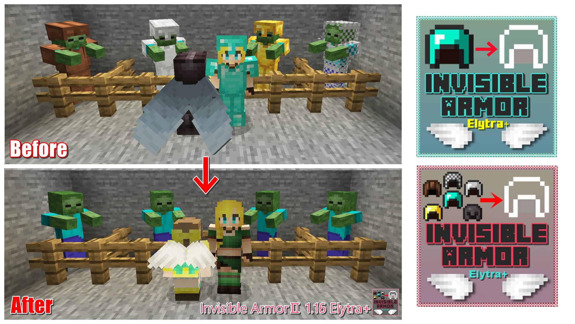 リルデ マイクラスキン 防具透明化のリソースパックの最新版が Minecraftアップデートの影響なのか 非対応表示になっちゃってますが 一応問題なく使用出来ます リソパのアプデは後日改めてお知らせします マイクラ マインクラフト 防具透明化
