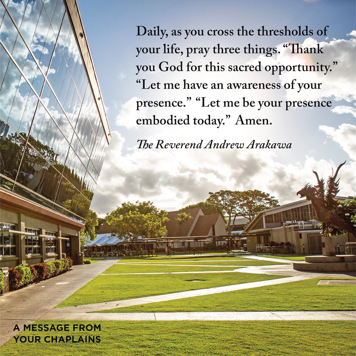 A Sunday message from Lower School Chaplain, The Reverend Andrew Arakawa. #iolanioneteam