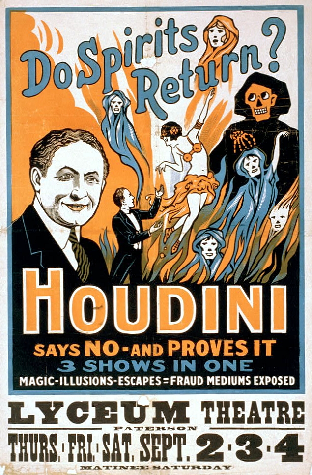 During the 1920s, professional magician Harry Houdini undertook a well-publicised campaign to expose fraudulent mediums; he was adamant that "Up to the present time everything that I have investigated has been the result of deluded brains."