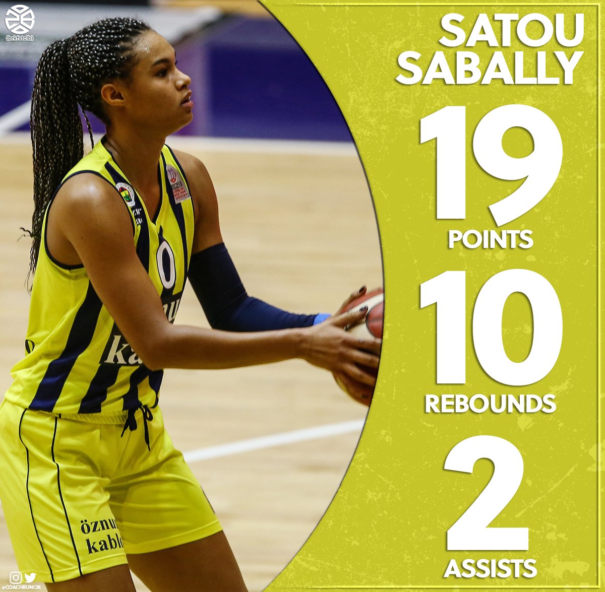 Satou Sabally (@satou_sabally) With Another Impressive Double Double Performance Today In The @FBKadinBasket Win! #brkfstclb https://t.co/vHGx8BZE24