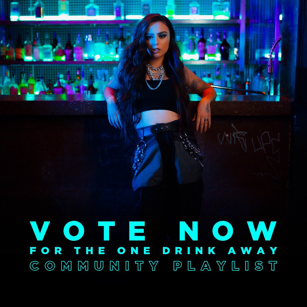 CherLloyd's tweet photo. You can now vote for the songs you’d most like to hear on the ONE DRINK AWAY community playlist! We can then have a @Spotify listening party to hear what we’ve created together 🎵 Just head to the link below to vote!

https://t.co/0O6KH9sNCW https://t.co/0Lg62AiMkP