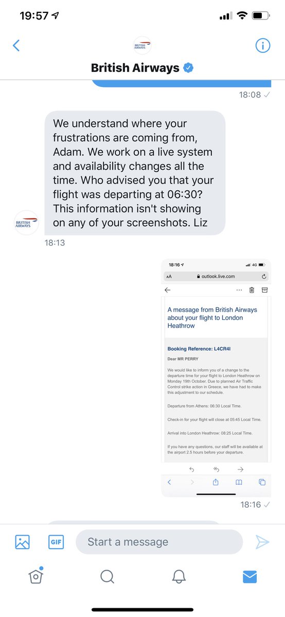 Peza100's tweet photo. Can someone please please please tell me at @British_Airways what time my flight (I should be home now but it was cancelled) #BA061 is leaving from Athens to Heathrow tomorrow? This is an utter embarrassment. https://t.co/3PZSQ2mnvA