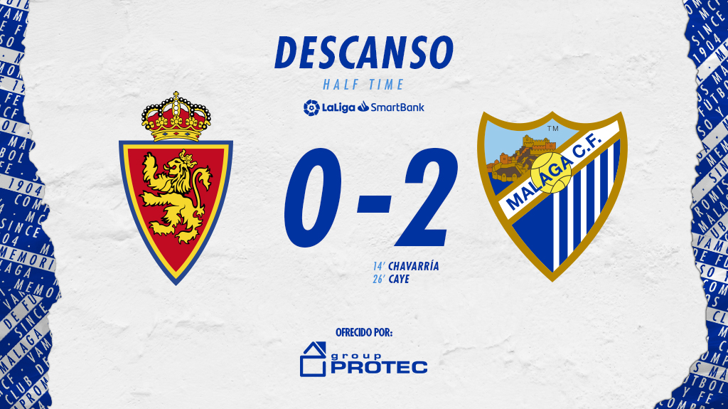 MalagaCF's tweet photo. 0-2 DESCANSO|

⚽ @PabloAChavarria 14'
⚽ @CayeQuintana10 26'

👉 Ofrecido por @Protec_Distrib 
 
#RealZaragozaMálaga⚽ #MCFLive https://t.co/CEOX3GooTS