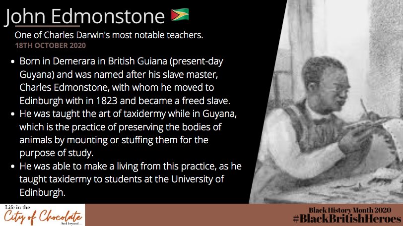 John Edmonstone is our 18th Black British hero for this month Happy  #BlackHistoryMonth    #BHM    #BlackBritishHeroes