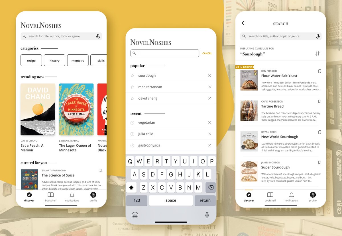 phyliciadotco's tweet photo. This week's #UX #UI challenge is keeping with the food theme! This time I designed an app for foodies to find their next favorite book. #uxdesign #uidesign #productdesign #figma #designchallenge #designercize https://t.co/qkqRJsKMWK