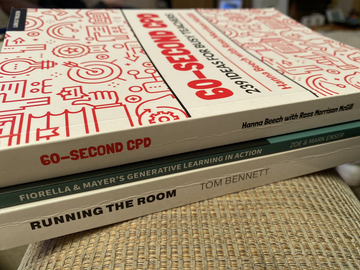 CaravanSte's tweet photo. Extended half term break = some time for reading. Have to say, if you haven’t got 60-Second CPD...it’s a must!!!! Full of little golden nuggets! #EverythingInOnePlace @RossMcGill @BeechHanna @NI_Teachers @BlendEd_NI @mathschatsni https://t.co/ImEjs24dGh