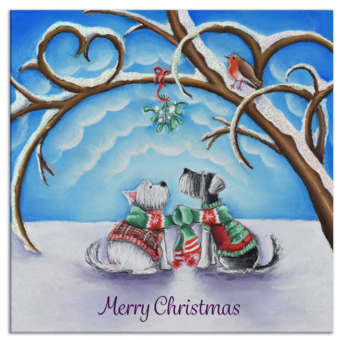 My new Christmas cards,  embellished with glitter by me. My front room is now very shinny #handmade #glitter #christmascards #lydiastreetsart #hamdmadechristmascards