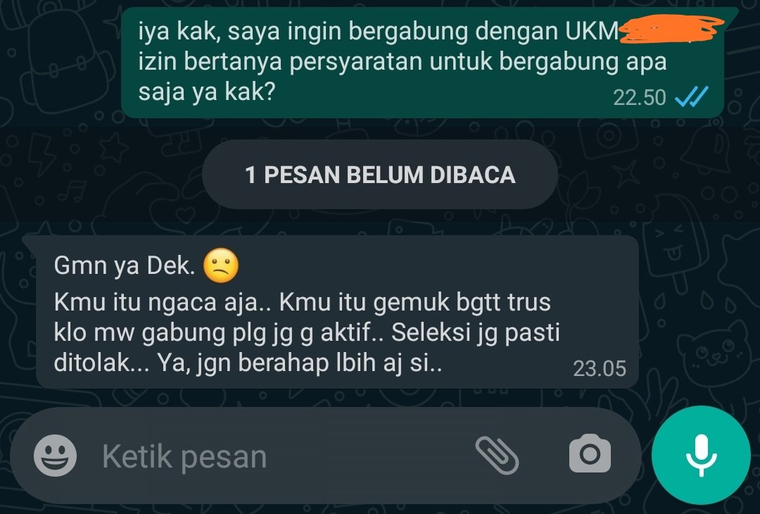 `kondoms gabung UKM Bahasa Asing tapi nuntut body? piye? 

*ndmut di tl