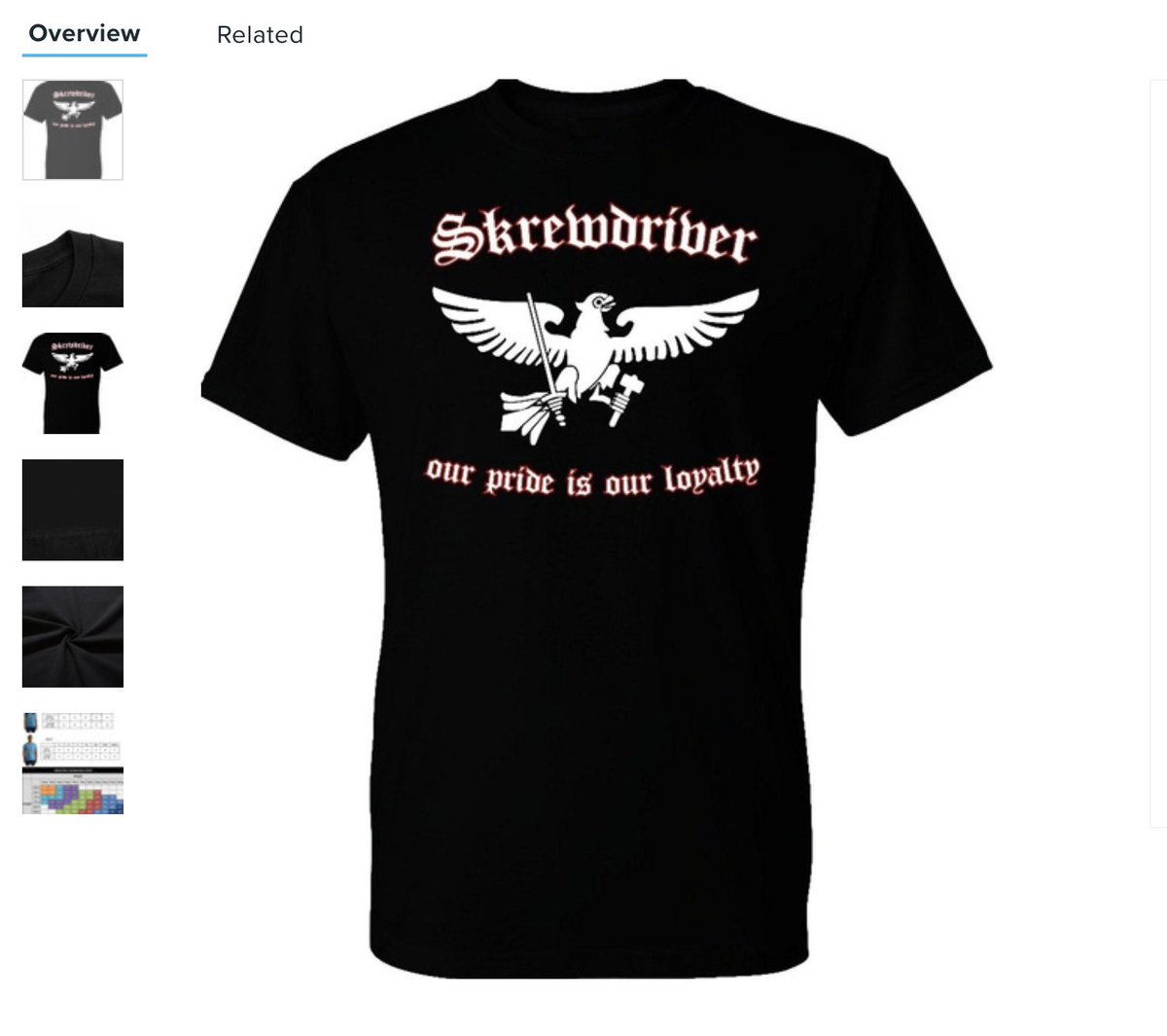 These are other Skrewdriver shirts that you can find with a quick product search.