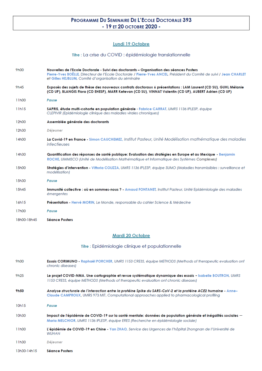 ArthurJamesMD's tweet image. Séminaire annuel de l'école doctorale #PierreLouisSanté de #SantéPublique 

Le programme est fou. 
#InscrivezVous

@Sorbonne_Univ_