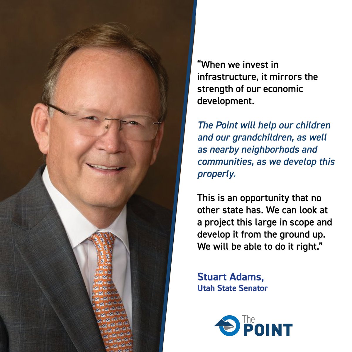 thepointutah's tweet photo. "This is an opportunity that no other state has. We can look at a project this large in scope and develop it from the ground up. We will be able to do it right." - @JStuartAdams
Listen to the rest of his remarks on our YouTube channel https://t.co/WAWaPCz86w #MakeThePoint https://t.co/QMvaXgUSVF