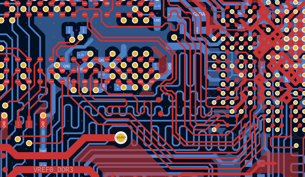 joncraftyjon's tweet photo. @kicad_pcb has a new default color theme! (not a fan? the "classic" theme is still available, as are many user-created themes at https://t.co/RSEJN5v9zz) https://t.co/D1GTVqAdON