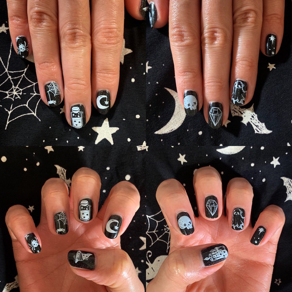 TahraMalik's tweet image. Keeping it #simplebuteffective with my latest Halloween nails 😍💅🏼 #halloweennails #nailart #nailartstamping #nailartaddict #blackandwhite