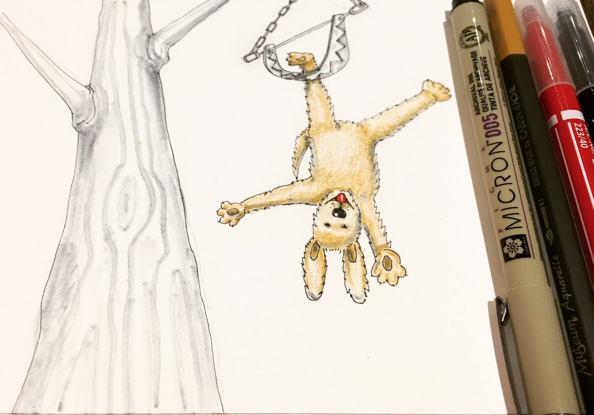 mecurdy's tweet photo. #inktober day 18 prompt is TRAP sorry doggie but you’ve been trapped 😐 #inktober2020 #inktober2020day18 #inktober2020day18trap https://t.co/zvTat6nlYD