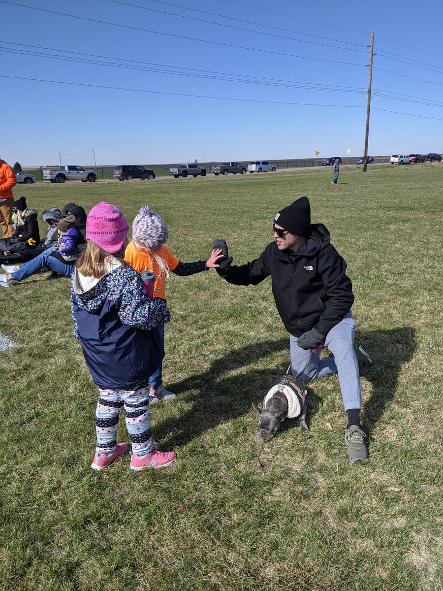 These kids were excited that their teacher showed up at their soccer game. @Schekirke