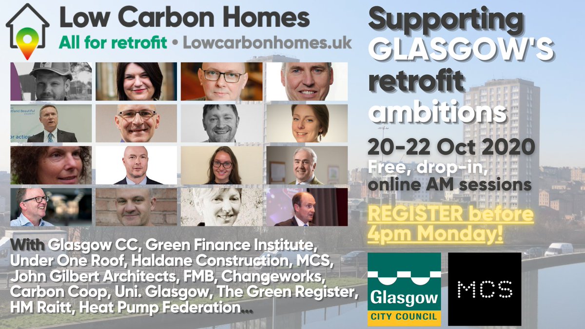 🆓#GLASGOWRetrofit sessions
For #Installers #Contractors #Housing #Policy #Landlords #Architects
REGISTER b4 4pm Mon bit.ly/GlasgowRetrofit
Curated <a href="/GlasgowCC/">Glasgow City Council</a> <a href="/CITB_Scotland/">CITB Scotland 🏴󠁧󠁢󠁳󠁣󠁴󠁿</a> <a href="/ZeroWasteScot/">Zero Waste Scotland</a> <a href="/sfha_hq/">SFHA</a> <a href="/UofGlasgow/">University of Glasgow</a> <a href="/GWSForum/">GWSF</a> <a href="/ConstructionSco/">ConstructionScotland</a> <a href="/fmbuilders/">FMB: Master Builders</a> <a href="/ETPScotland/">Energy Technology Partnership</a> <a href="/Glasgow_Chamber/">Glasgow Chamber</a>