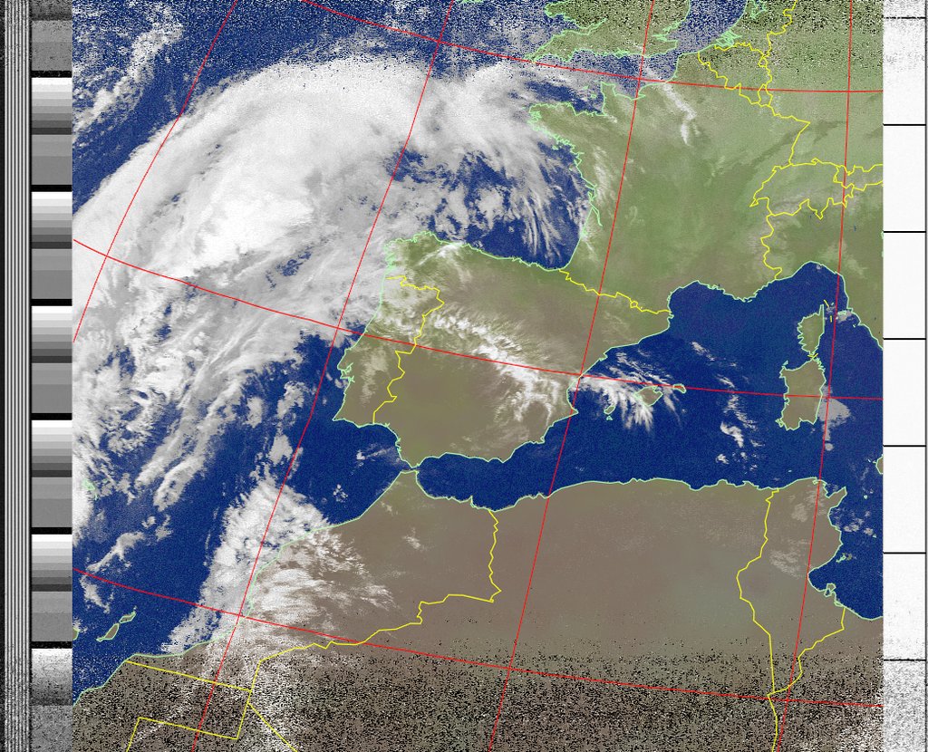 WXSS_ea4rct's tweet photo. Nueva recepción del satélite NOAA 15 a las 21:14 desde las antenas del RadioClub E.I.T en la ETSIT UPM https://t.co/2TbghBl1b2