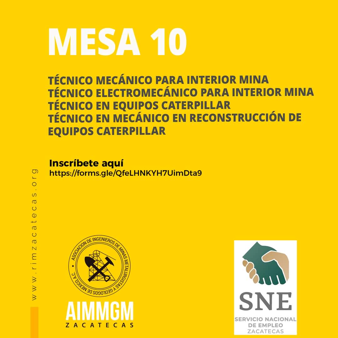 TERCERA PARTE DE LA FERIA DE EMPLEO MINERO.

Tenemos 10 mesas con 220 vacantes en total.
Ingresa en la Mesa virtual con la vacante de tu interés, si eres seleccionado se te contactará para una entrevista virtual el 27 de octubre.
Mucho éxito a todos los participantes