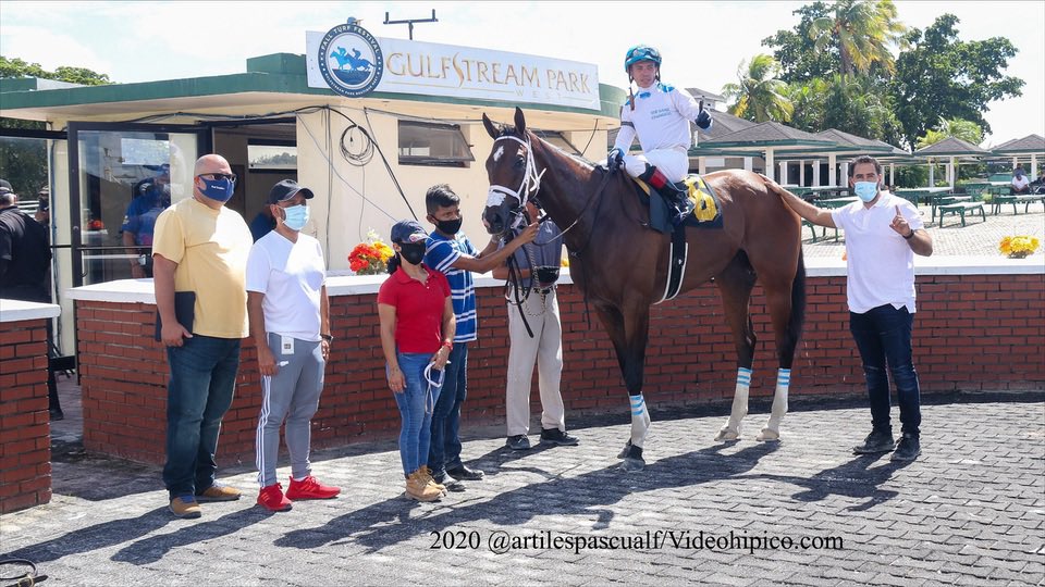 JFDAngelo's tweet photo. Descente scores an easy victory for our team @DangeloStable in 2nd race at @GulfstreamParkWest... Thanks to the owners of @ProRacingStable for the support... Great ride again by jockey @JaramilloJockey photos by @artilespascualf https://t.co/M5OwEeRoz9