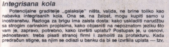 The instructions here are fascinating: you first write a letter to Microtechnica, they send you an invoice (this is all through mail), you go to a bank to send the money, and then you wait. You can pay by Amex, Diners, Eurocard or Visa. Not sure how widespread these were.