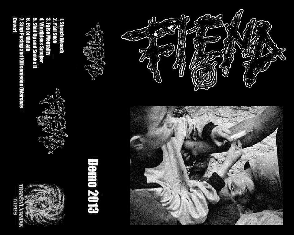 Fiend; Demo 2013. I've made reference before to some of these releases reminding me of the UK hardcore scene in the late 80s. This takes the biscuit for sounding like a Scum-era Napalm Death support band. 7 tracks, all less than a minute long. Nice.