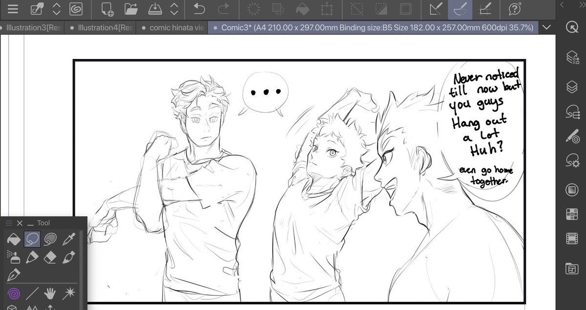 Here my ugly sketch for the next mini comic for them. I swear It won't be this bad hahaha......sweats. 