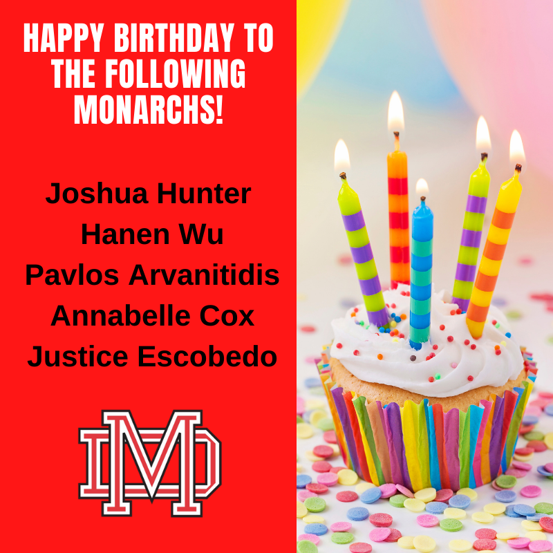 mdhsASB's tweet photo. HAPPY BIRTHDAY to all of our Monarchs celebrating birthdays today! We wish you a beautiful day! #MDASB #HonorGloryLove #TogetherWeAreMDUnited https://t.co/U8yvkIf9jf