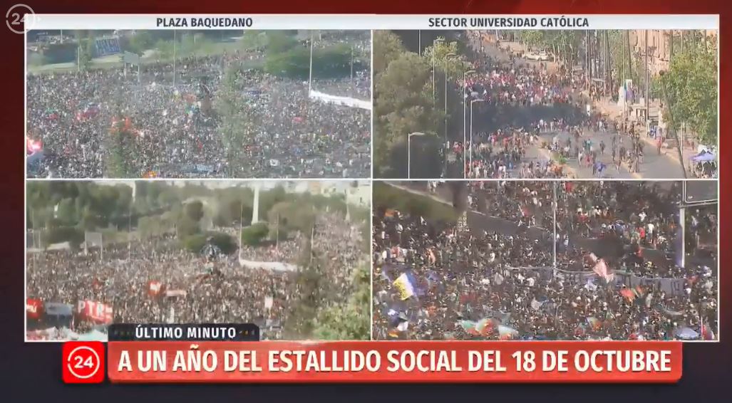 ⭕ #AHORA24H | A un año del estallido social del 18 de octubre.
📡 Sigue la señal en vivo #24Play ➡ https://t.co/mi3yDUstrf
🔺 Señal de YouTube en vivo ➡ https://t.co/z3l8imZnIU https://t.co/G2hVloHBoN