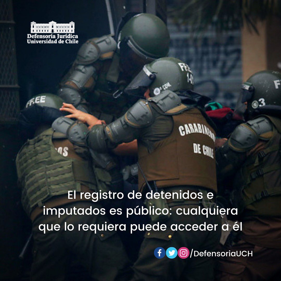 🚨 EL REGISTRO DE DETENIDOS ES PÚBLICO y cualquiera puede acceder a él. Carabineros debe darle publicidad irrestricta y si se niega a exhibirlo comete un acto arbitrario o ilegal.

Dejamos jurisprudencia de la Corte Suprema y un oficio del <a href="/ctransparencia/">Consejo para la Transparencia 🇨🇱</a> por si los necesitas 👇🏼