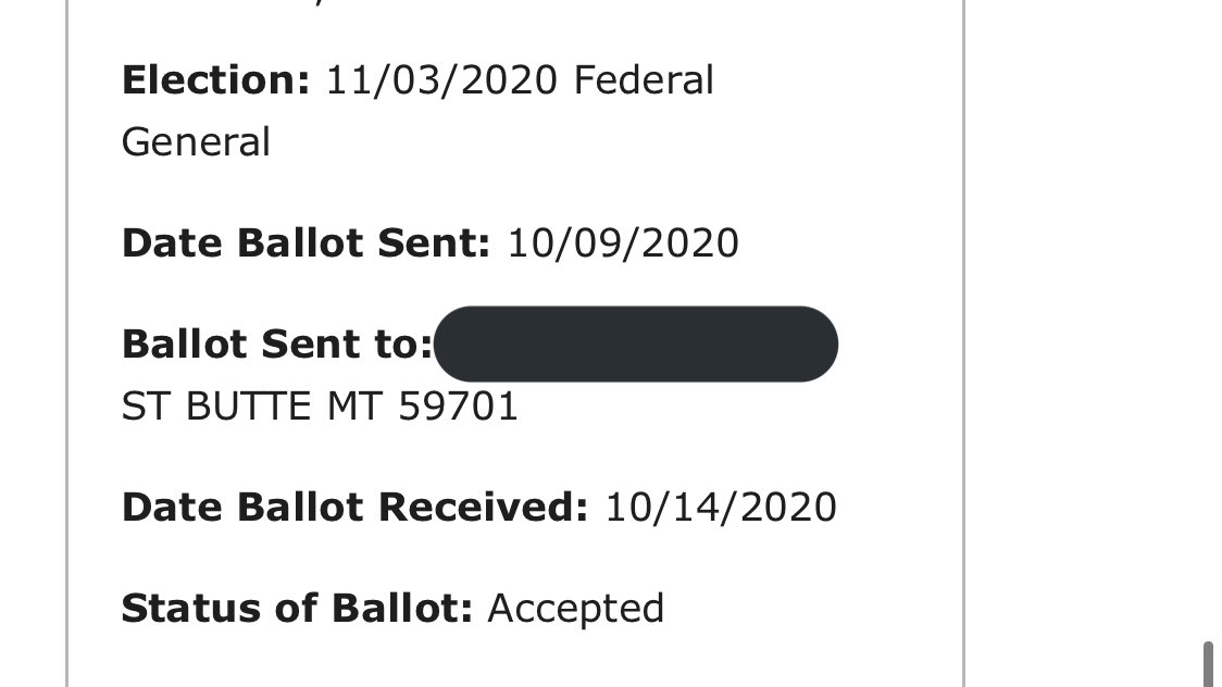 Dropped off my ballot last week at the Butte-Silver Bow Courthouse. 

Proud to vote for @stevebullockmt @CooneyforMT @WilliamsForMT @raphgraybill @brycebennett @MelissaRomanoMT along w local leaders in Butte & SW MT.

Check your ballot's status: app.mt.gov/cgi-bin/voteri…

#mtpol