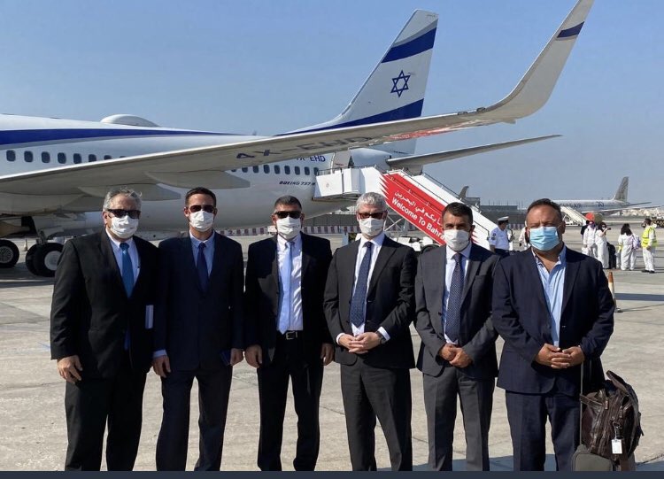AviBenlolo's tweet photo. Israeli diplomatic delegation lands in Bahrain to formalize ties, reach understandings and establish economic cooperation. Next stop: Saudi Arabia! #israelbahrain #peace #humanrights https://t.co/7bZNr11rd1